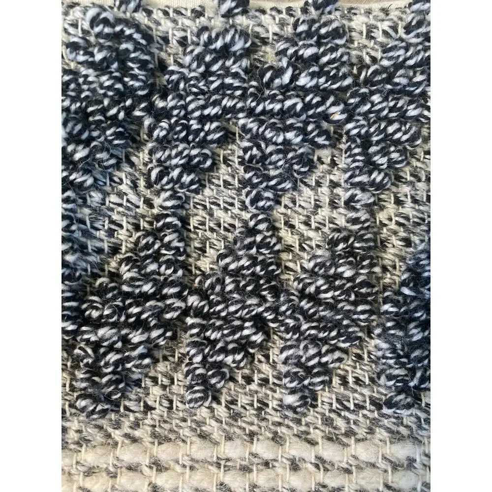 2 Crate & Barrel Cream/Black Textured Large Throw Pillow Covers 20x20